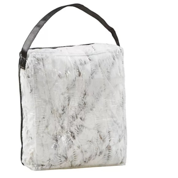 White/Black Oversize Ultra-Soft Heated Throw 50"W x 70"L Snow Leopard - Picture 4 of 4